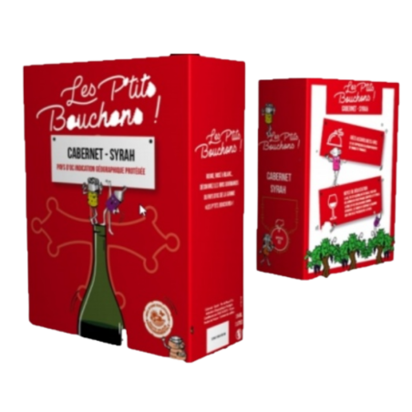 BIB 3L IGP PAYS D'OC CABERNET SYRAH ROUGE LES PETITS BOUCHONS