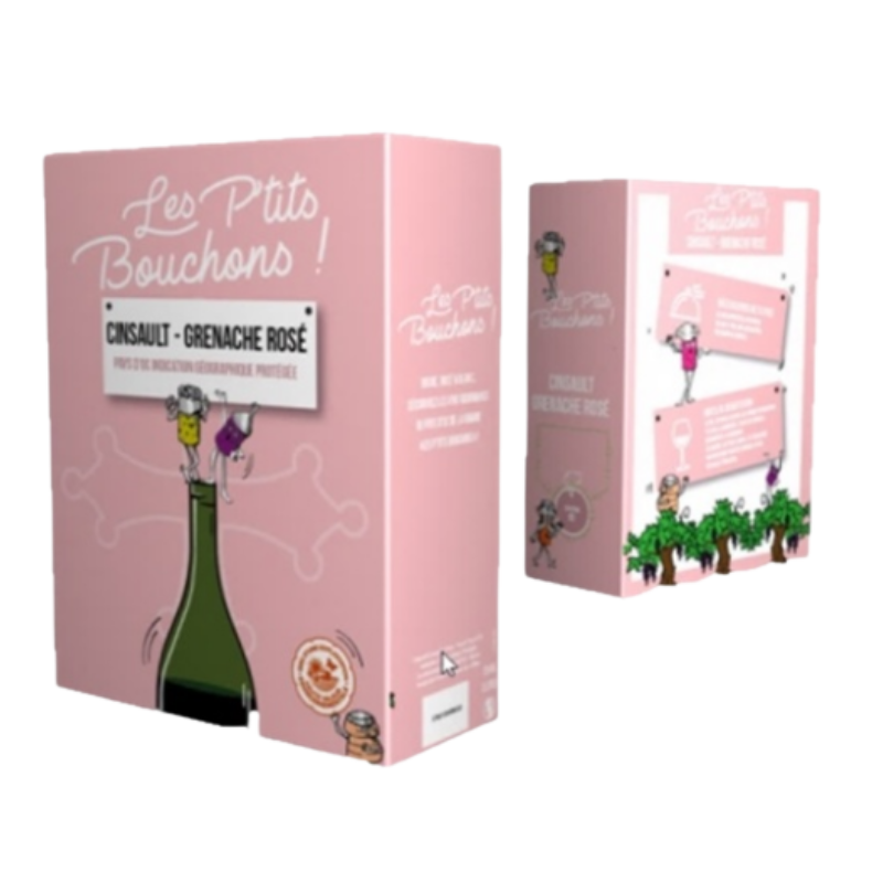 BIB 3L IGP PAYS D'OC CINSAULT GRENACHE ROSE LES PETITS BOUCHONS BIB 3L IGP PAYS D'OC CINSAULT GRENACHE ROSE LES PETITS BOUCHONS
