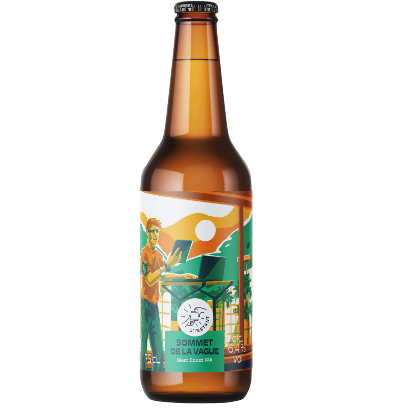 BIERE IDF BRASSERIE L'INSTANT SOMMET DE LA VAGUE WEST COAST IPA 33CL 6.4% BIERE IDF BRASSERIE L'INSTANT SOMMET DE LA VAGUE WEST COAST IPA 33CL 6.4%