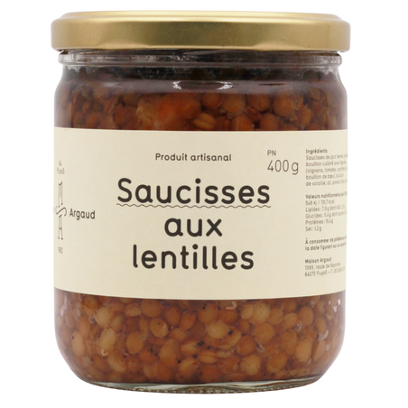 SAUCISSES AUX LENTILLES MAISON ARGAUD 740G