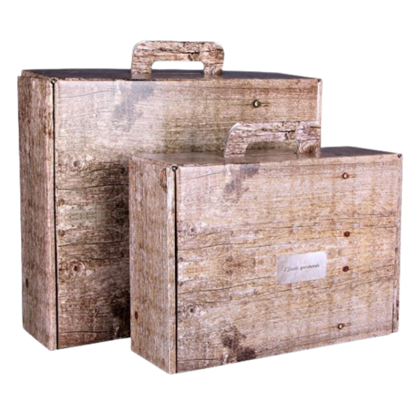 Valisette carton Lorriane Aspect bois