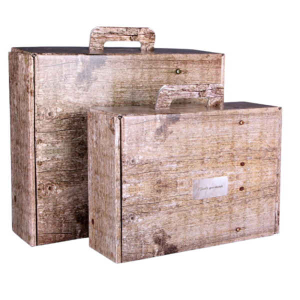 Petite Valisette carton Lorriane Aspect bois