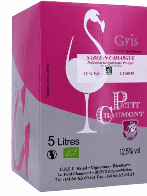 IGP SABLE DE CAMARGUE GRIS PETIT CHAUMONT BIO BIB 5L