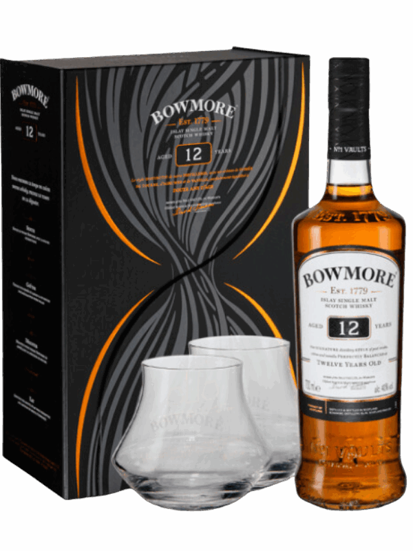 BOWMORE 12 ANS EN COFFRET 2 VERRES
