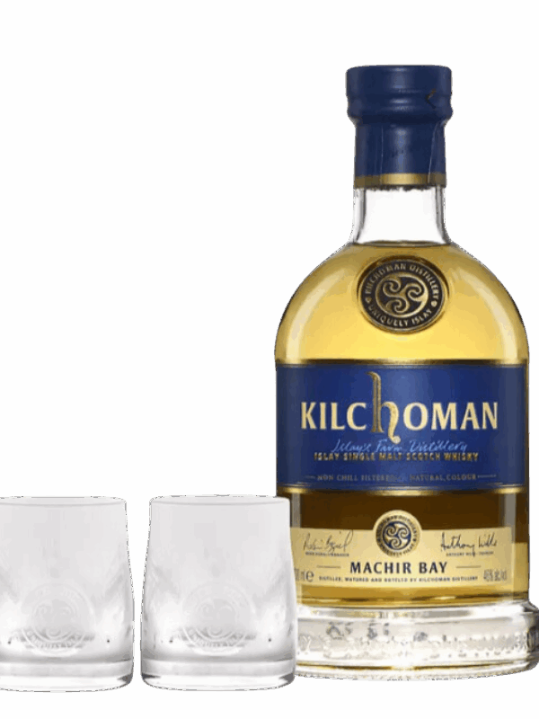 COFFRET 2 VERRES WHISKY ECOSSE ISLAY SINGLE MALT KILCHOMAN MACHIR BAY
