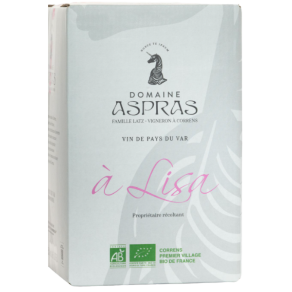 BIB 5L IGP VAR ROSE A LISA DOMAINE ASPRAS BIO