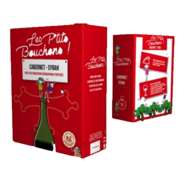 BIB 3L IGP PAYS D'OC CABERNET SYRAH ROUGE LES PETITS BOUCHONS
