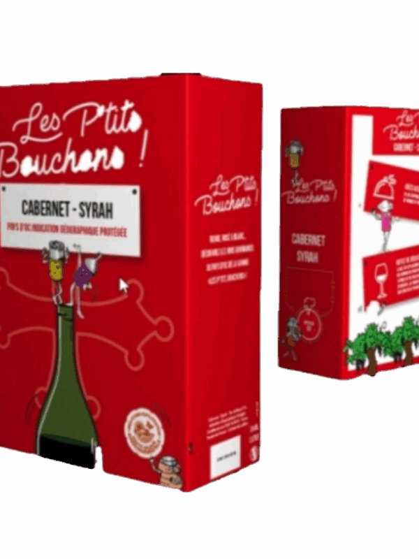 BIB 3L IGP PAYS D'OC CABERNET SYRAH ROUGE LES PETITS BOUCHONS
