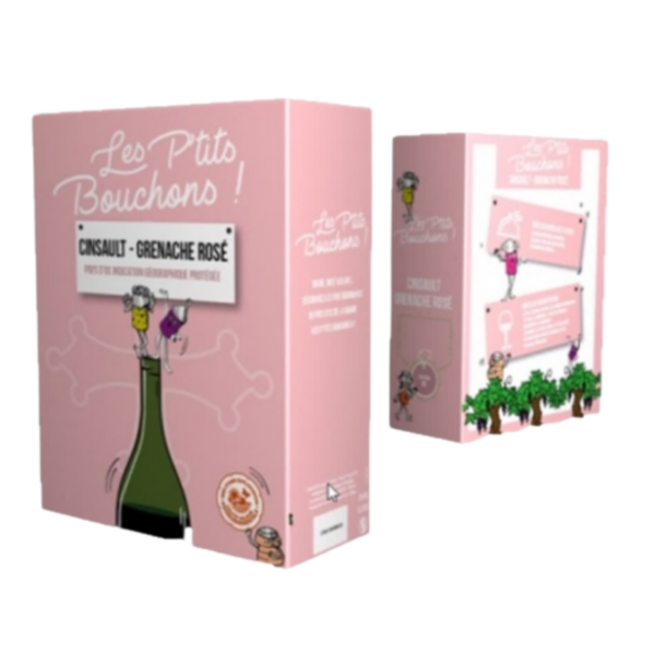 BIB 3L IGP PAYS D'OC CINSAULT GRENACHE ROSE LES PETITS BOUCHONS