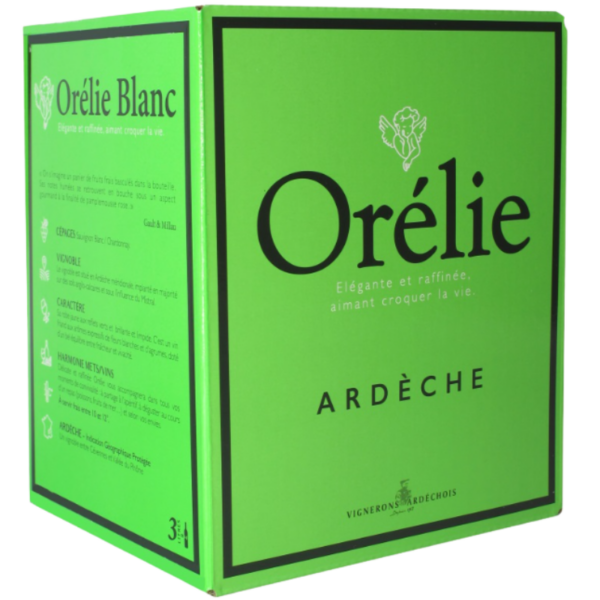 BIB 3 L IGP ARDECHE BLANC LE CUBE ORELIE SAUVIGNON/CHARDONNAY