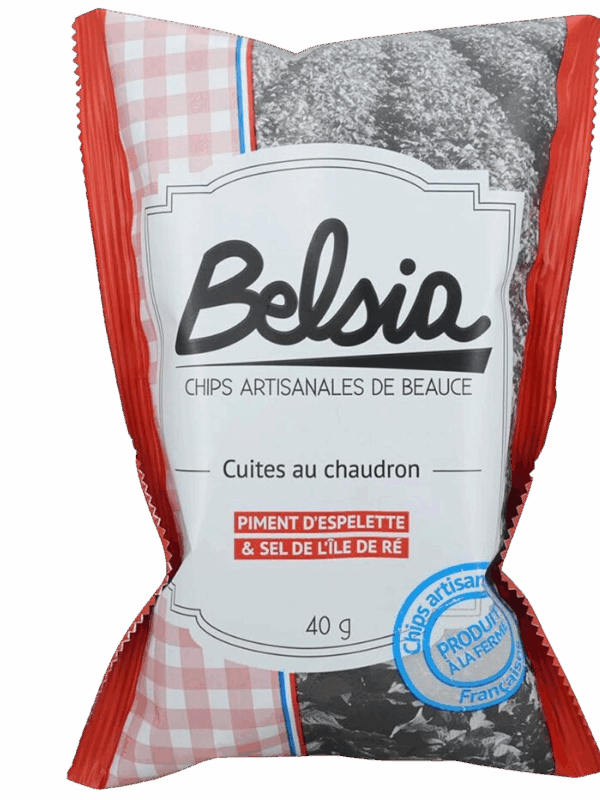 BELSIA CHIPS PIMENT D'ESPELETTE ET SEL DE L'ILE DE RÉ 40g