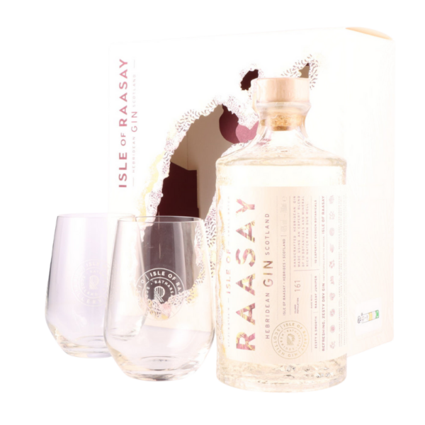 ISLE OF RAASAY GIN COFFRET 2 VERRES 46°