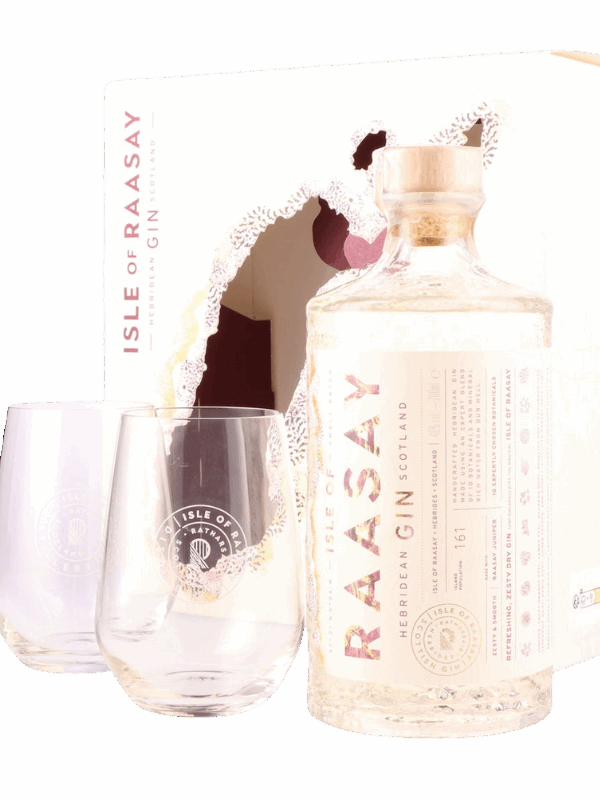 ISLE OF RAASAY GIN COFFRET 2 VERRES 46°