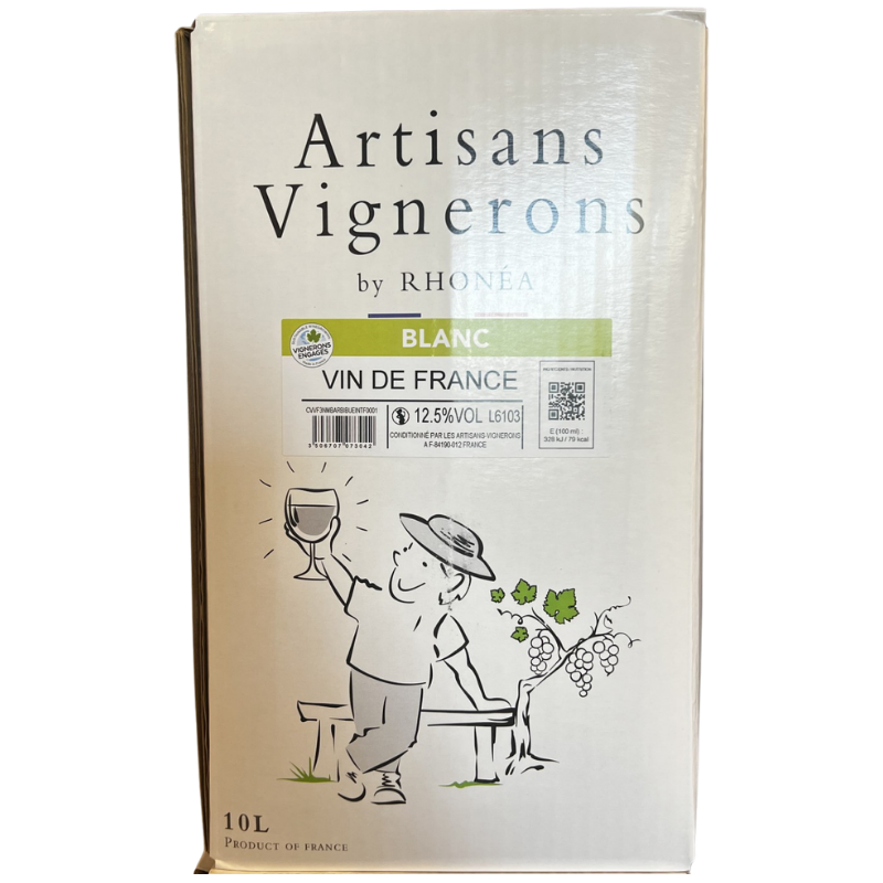 VIN DE FRANCE - RHONEA - ARTISANS VIGNERONS - BIB 10L BLANC