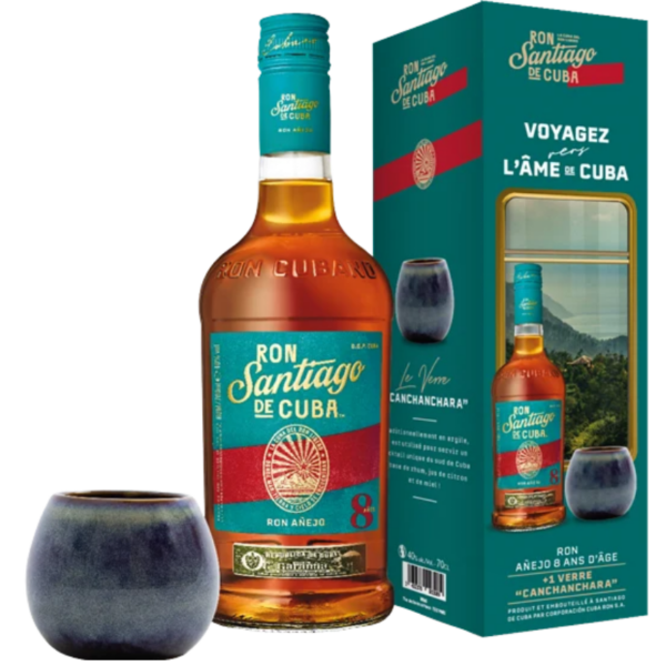 RHUM CUBA - SANTIAGO DE CUBA - 8 ANS + 1 VERRE